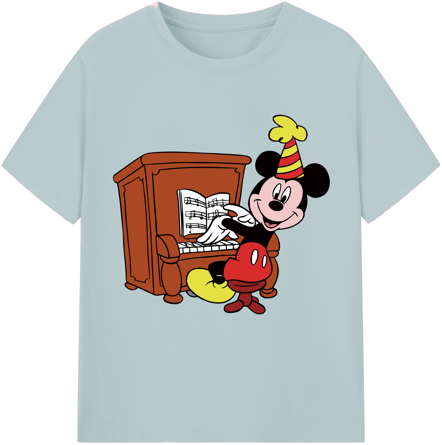 （画像用） ミッキーマウス Mickey Mouse 綿100％半袖Tシャツ（フロントプリント）